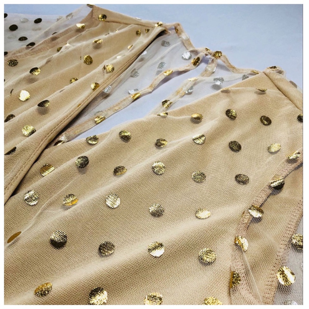 🌞 The AFTONY Metallic Gold Sheer Dress - Picture 8 of 8